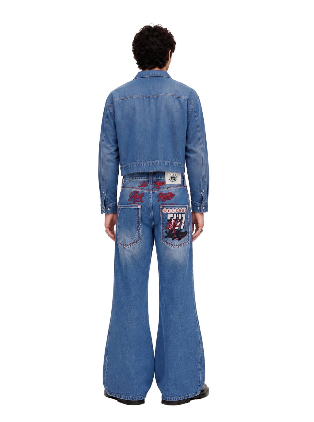 Henlee Red Graphic Bootcut Jean