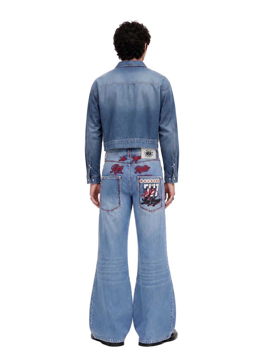 Henlee Red Graphic Bootcut Jean