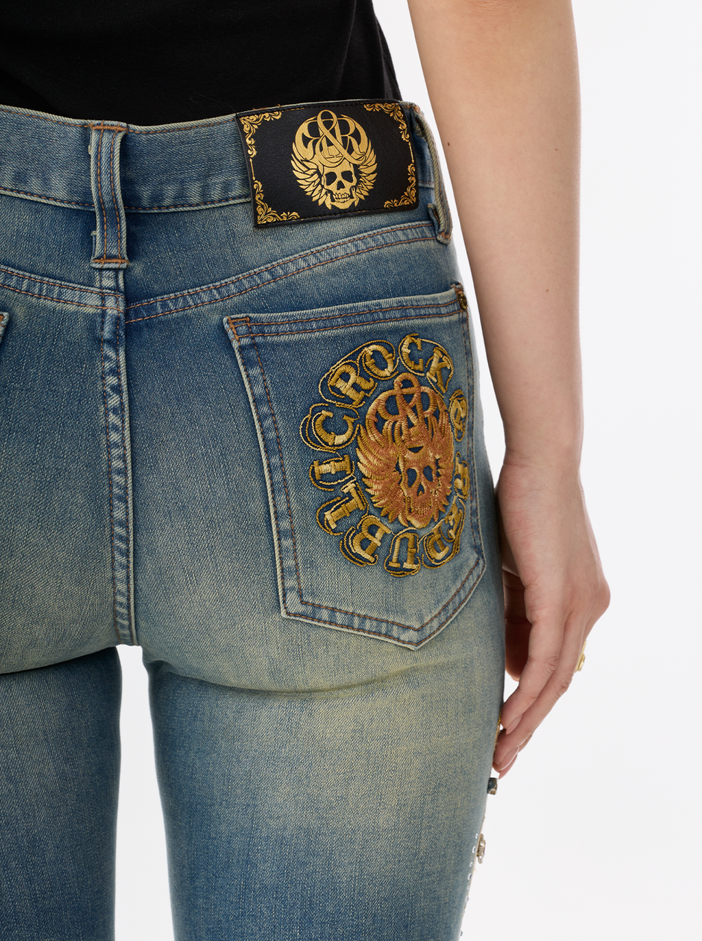 Fever Sunburst Embroidered Bootcut Jean