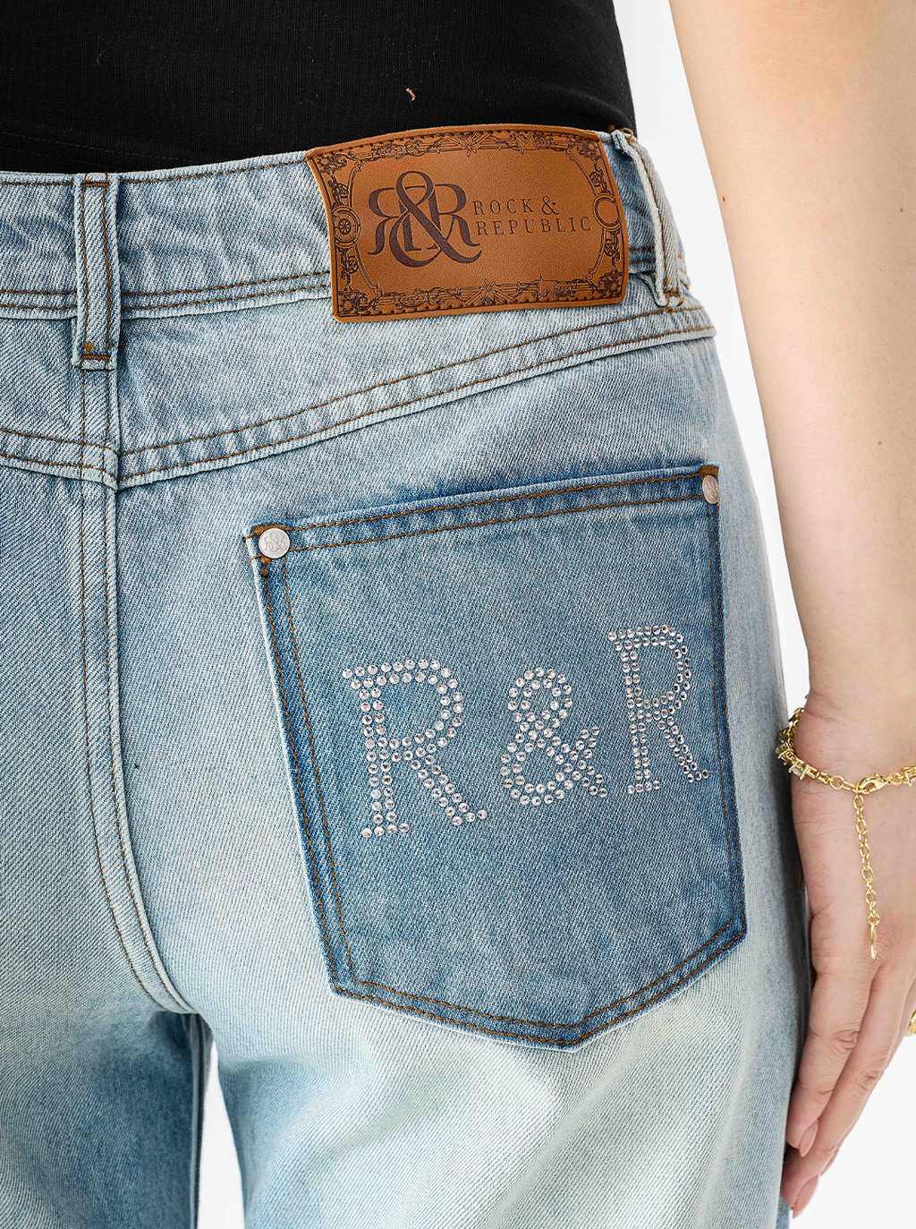 Kaia Logo Patch Straight Jean