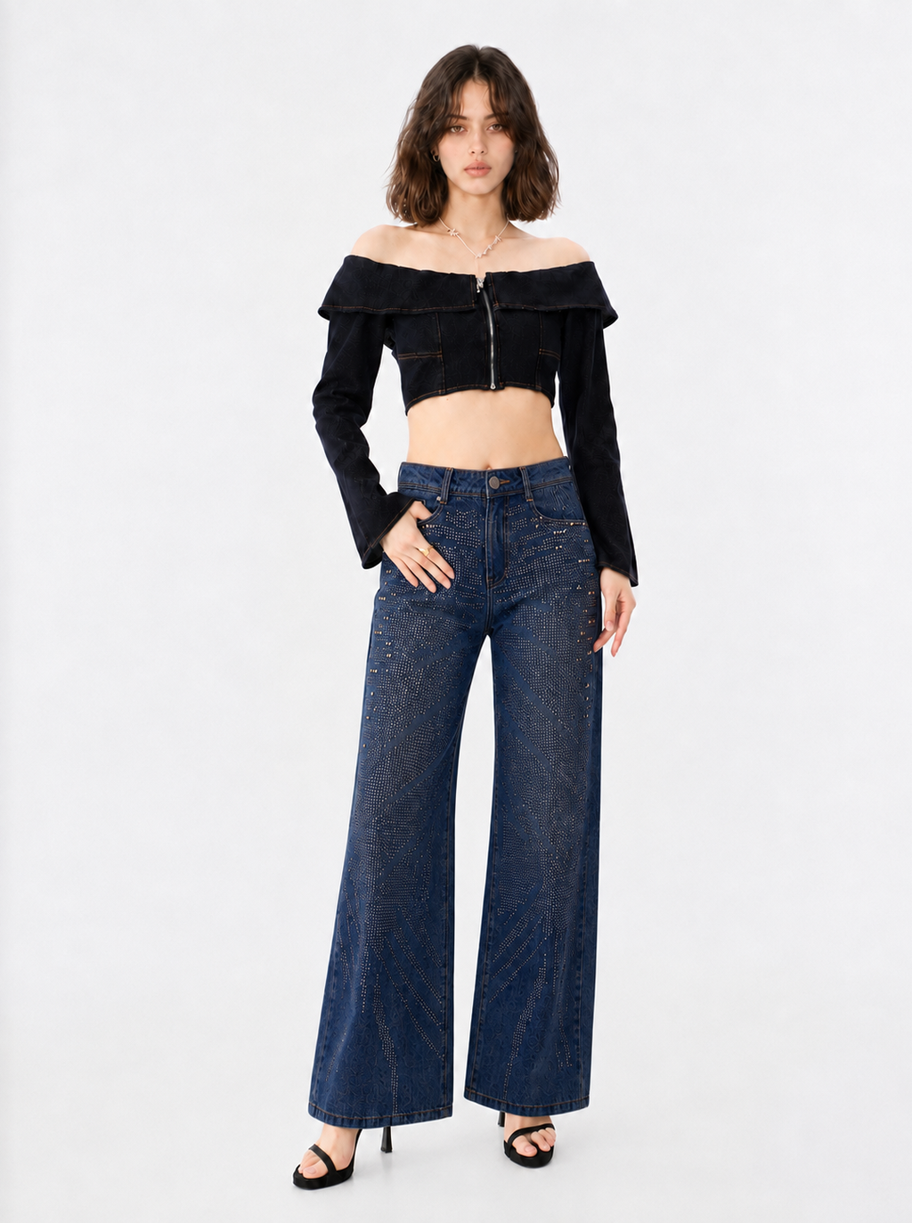 Kaia Logo Patch Straight Jean