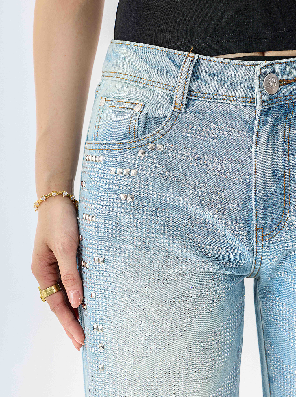 Kaia Logo Patch Straight Jean