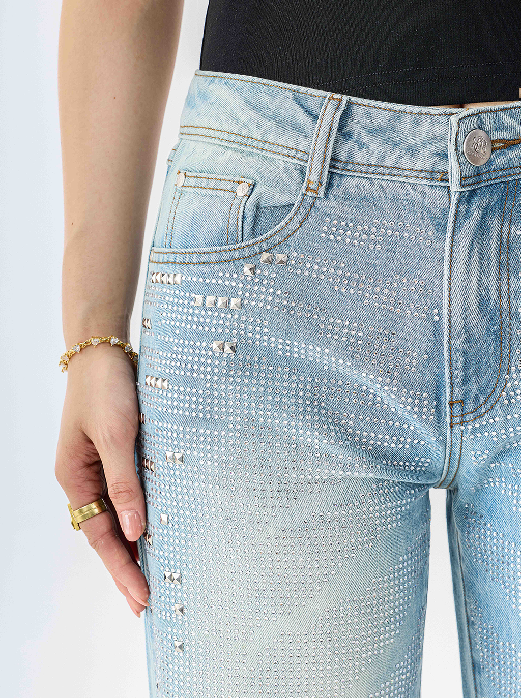 Kaia Logo Patch Straight Jean
