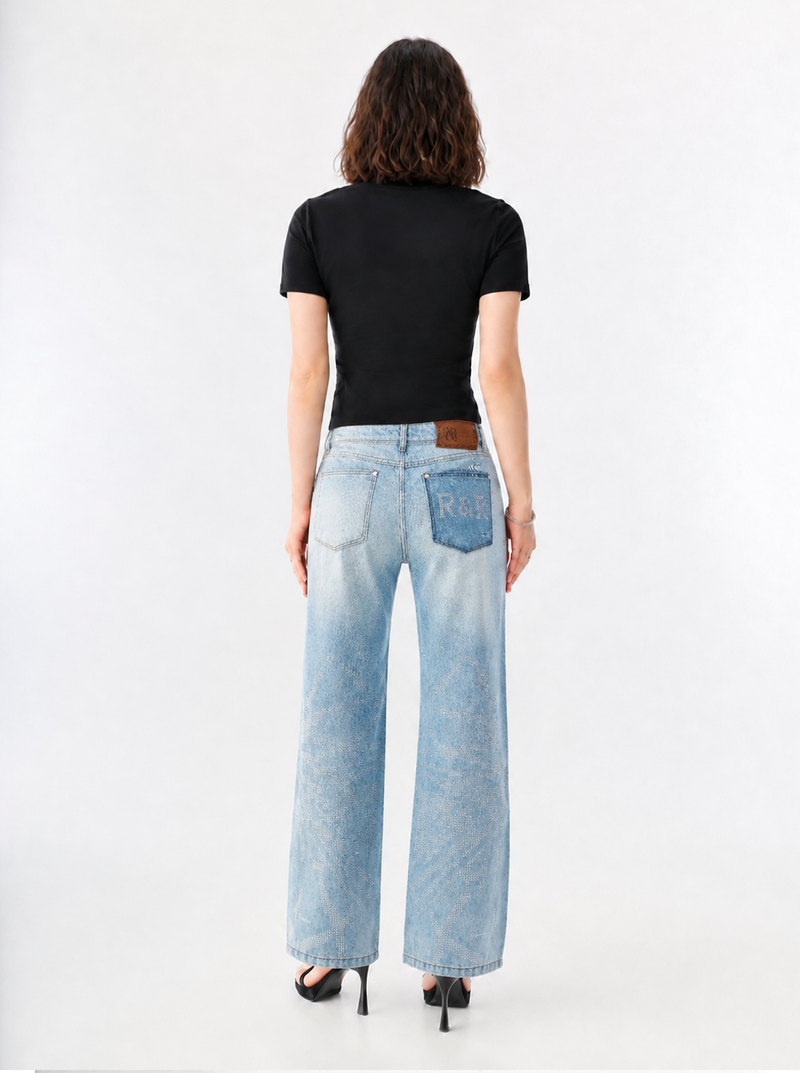 Kaia Logo Patch Straight Jean