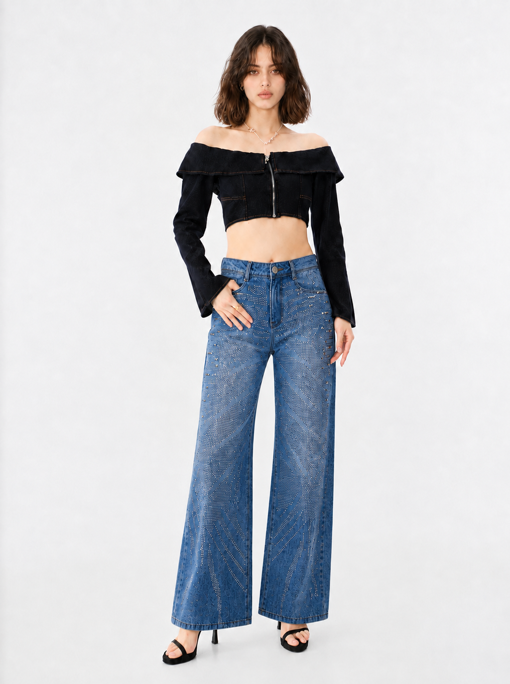 Kaia Logo Patch Straight Jean