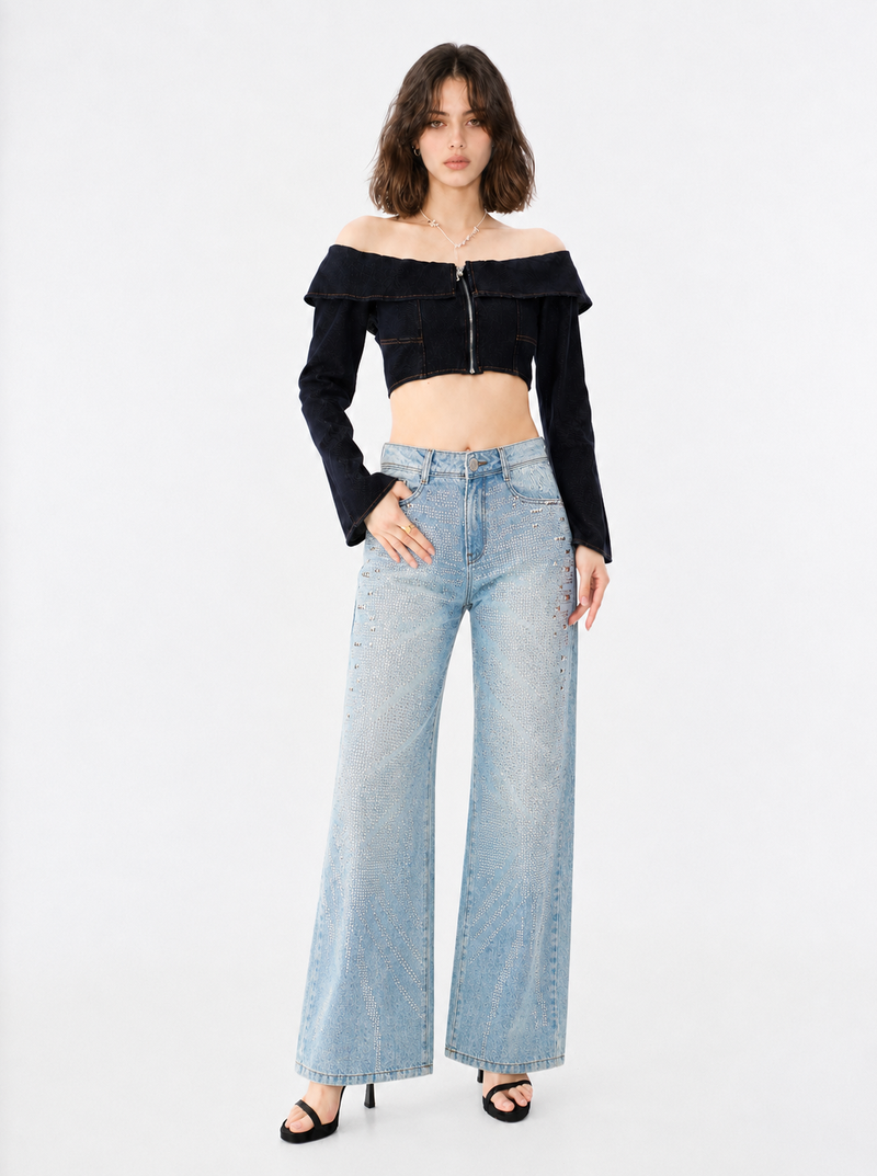 Kaia Logo Patch Straight Jean