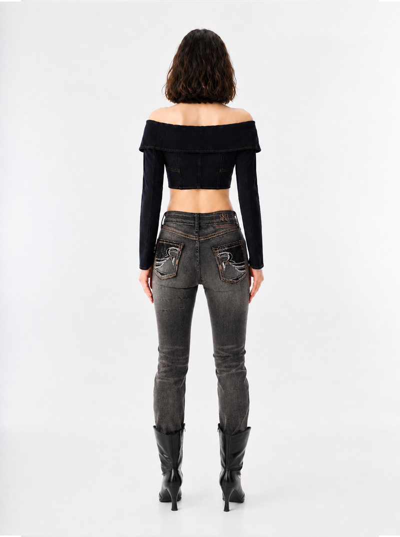 Kaia Flap Pocket Straight Jean