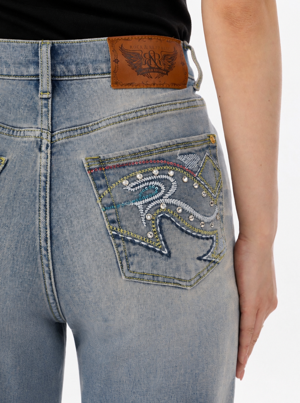 Kaia Multi-Color Crystal Straight Jean