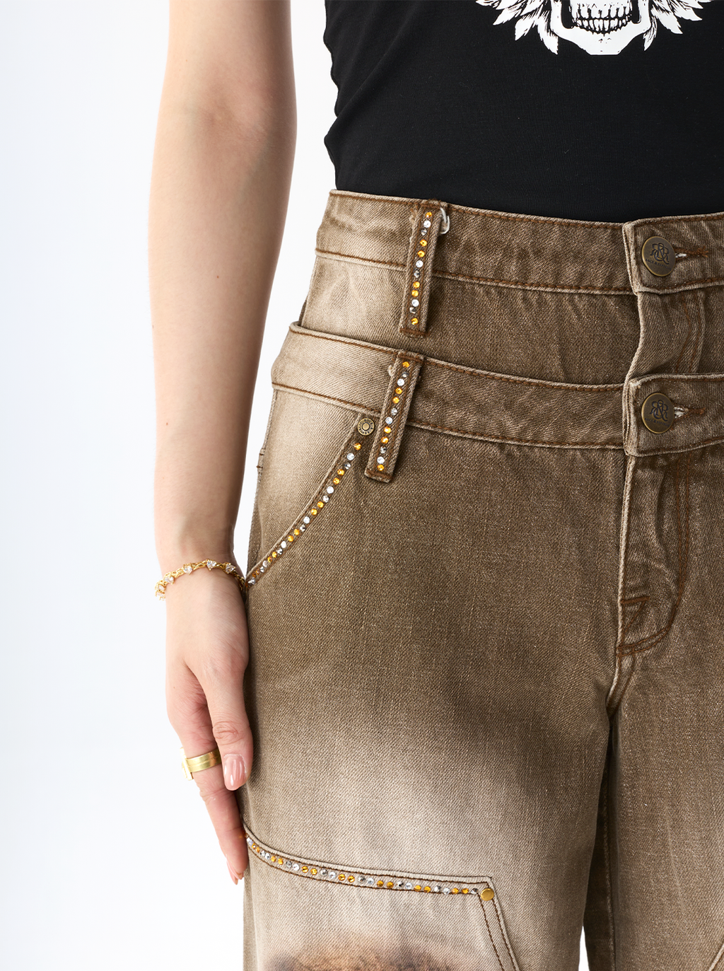 Kaia Floral Embroidered Straight Jean