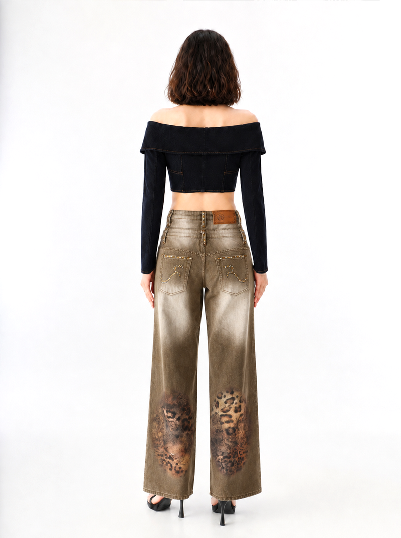 Kaia Floral Embroidered Straight Jean