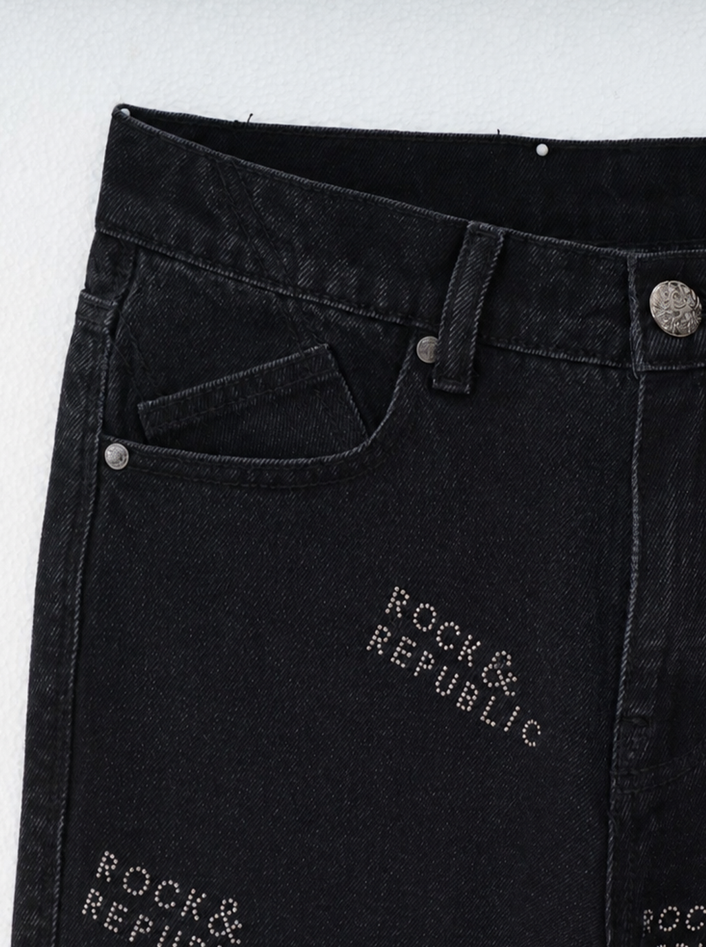 Kaia Tonal Logo Print Straight Jean