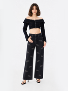 Kaia Tonal Logo Print Straight Jean