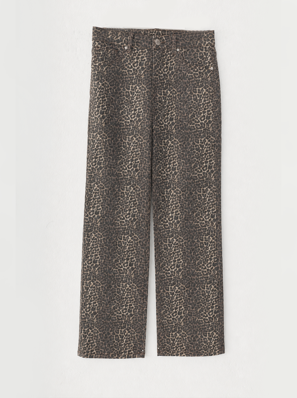 Kaia Brown Leopard Straight Jean