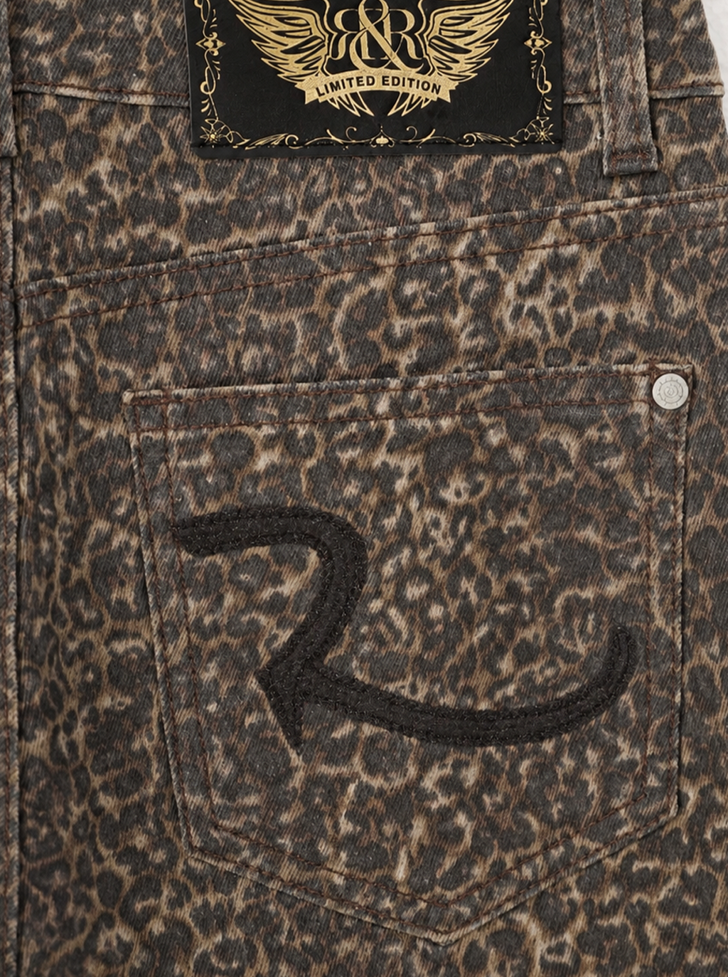 Kaia Brown Leopard Straight Jean