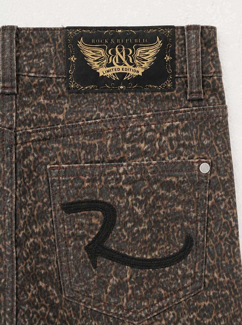 Kaia Brown Leopard Straight Jean