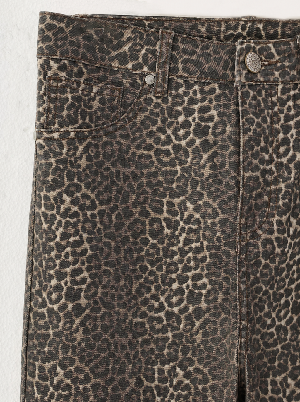 Kaia Brown Leopard Straight Jean