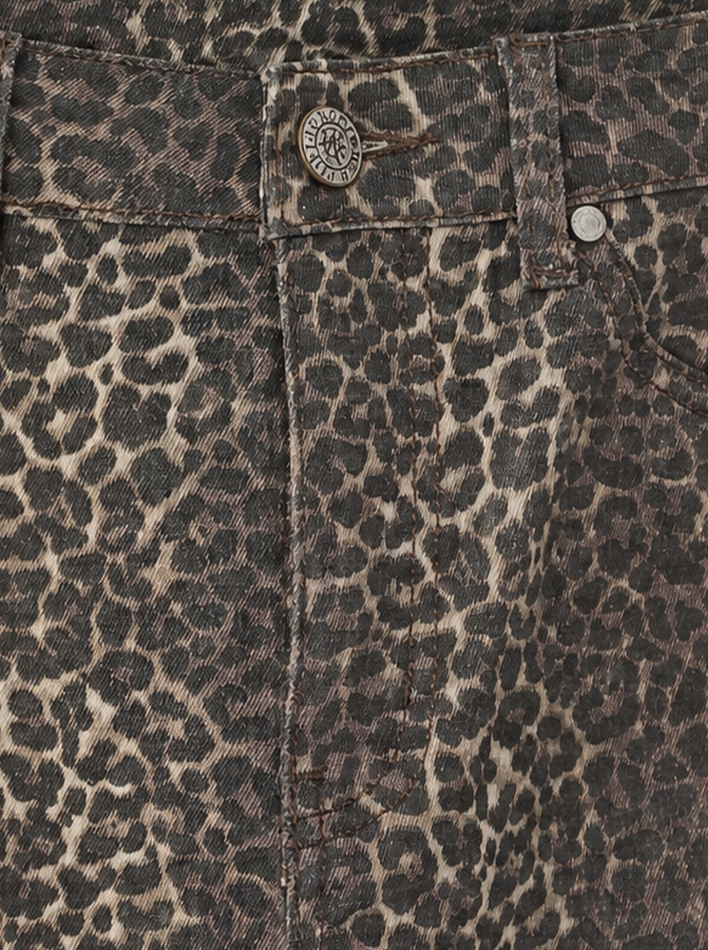 Kaia Brown Leopard Straight Jean
