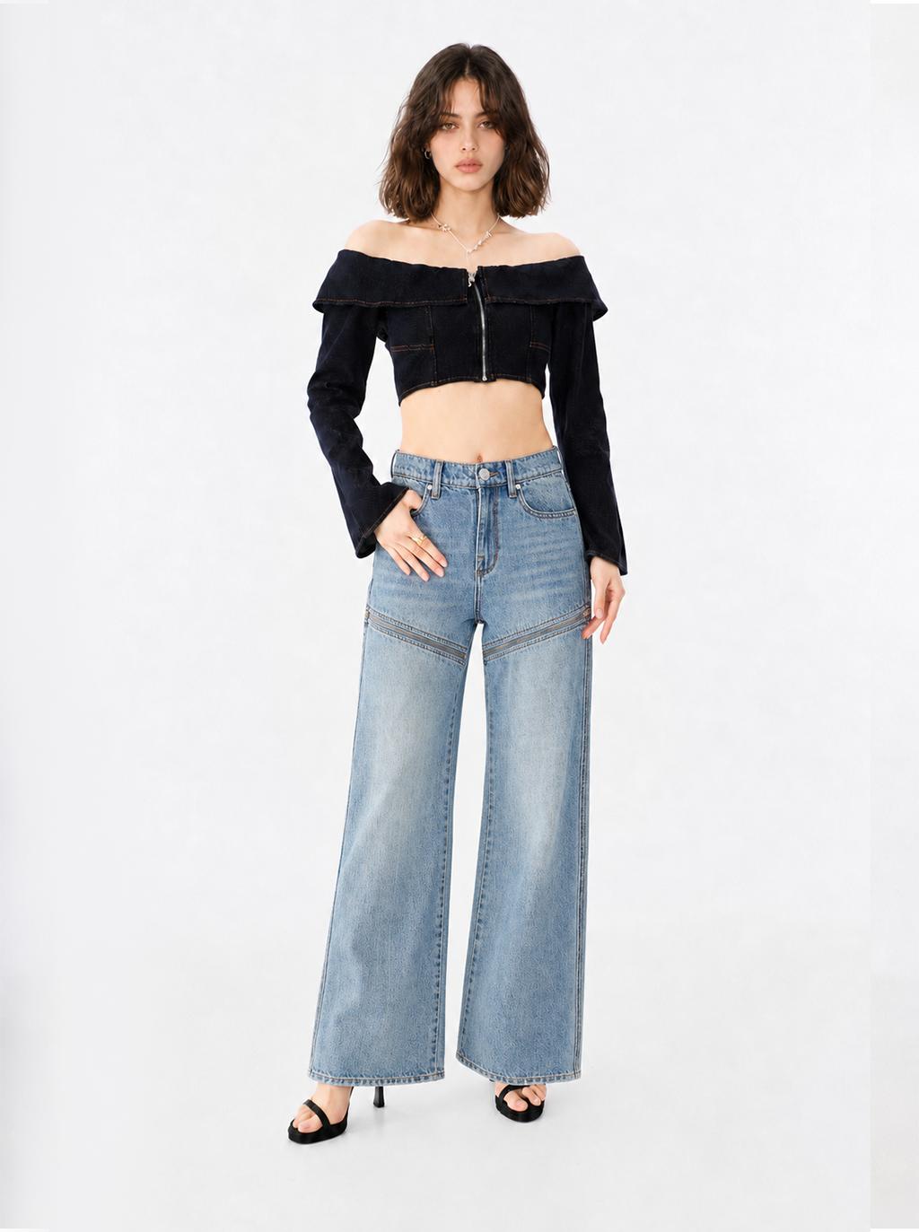 Kaia Graphic Patch Straight Jean
