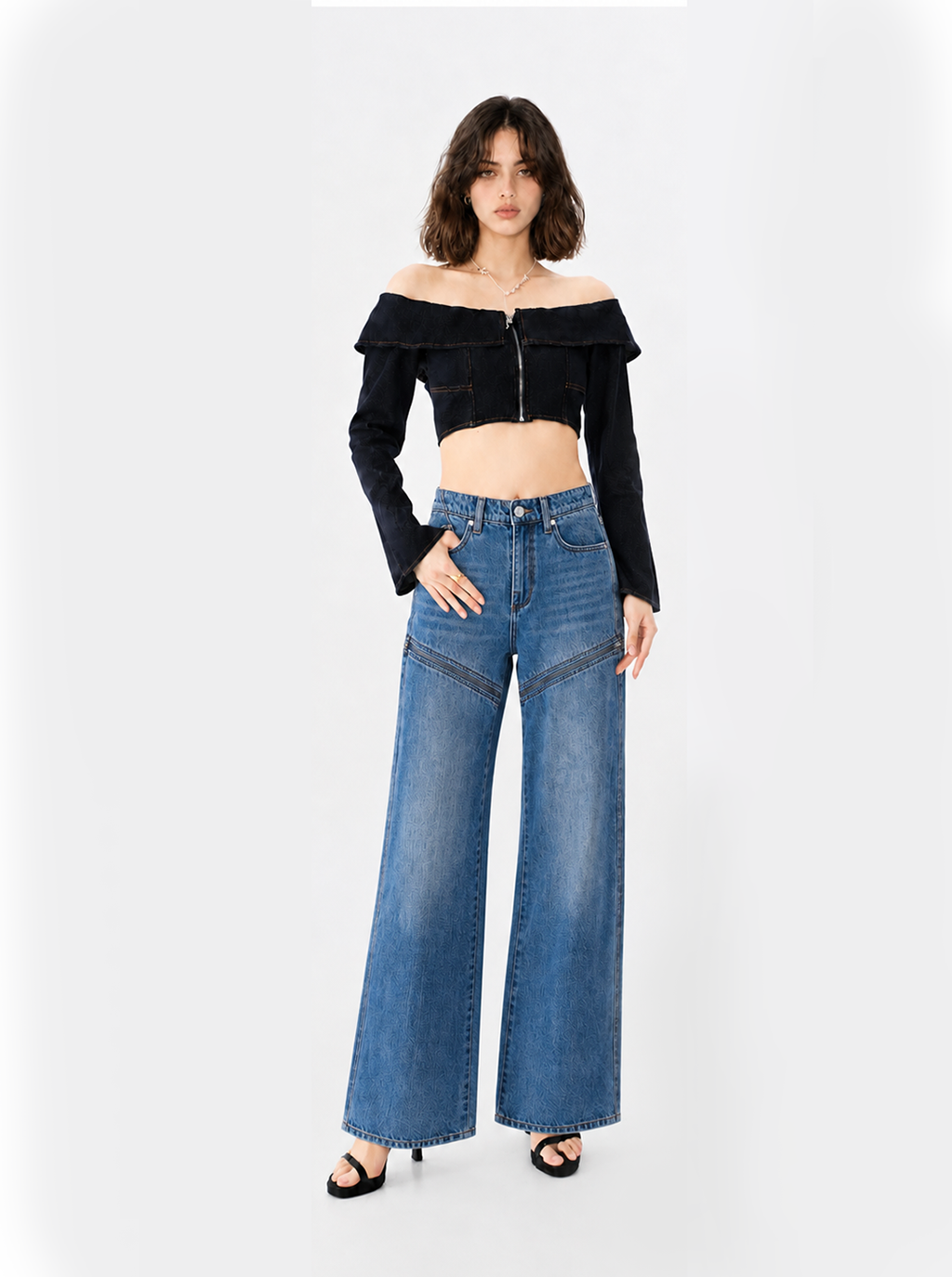 Kaia Graphic Patch Straight Jean