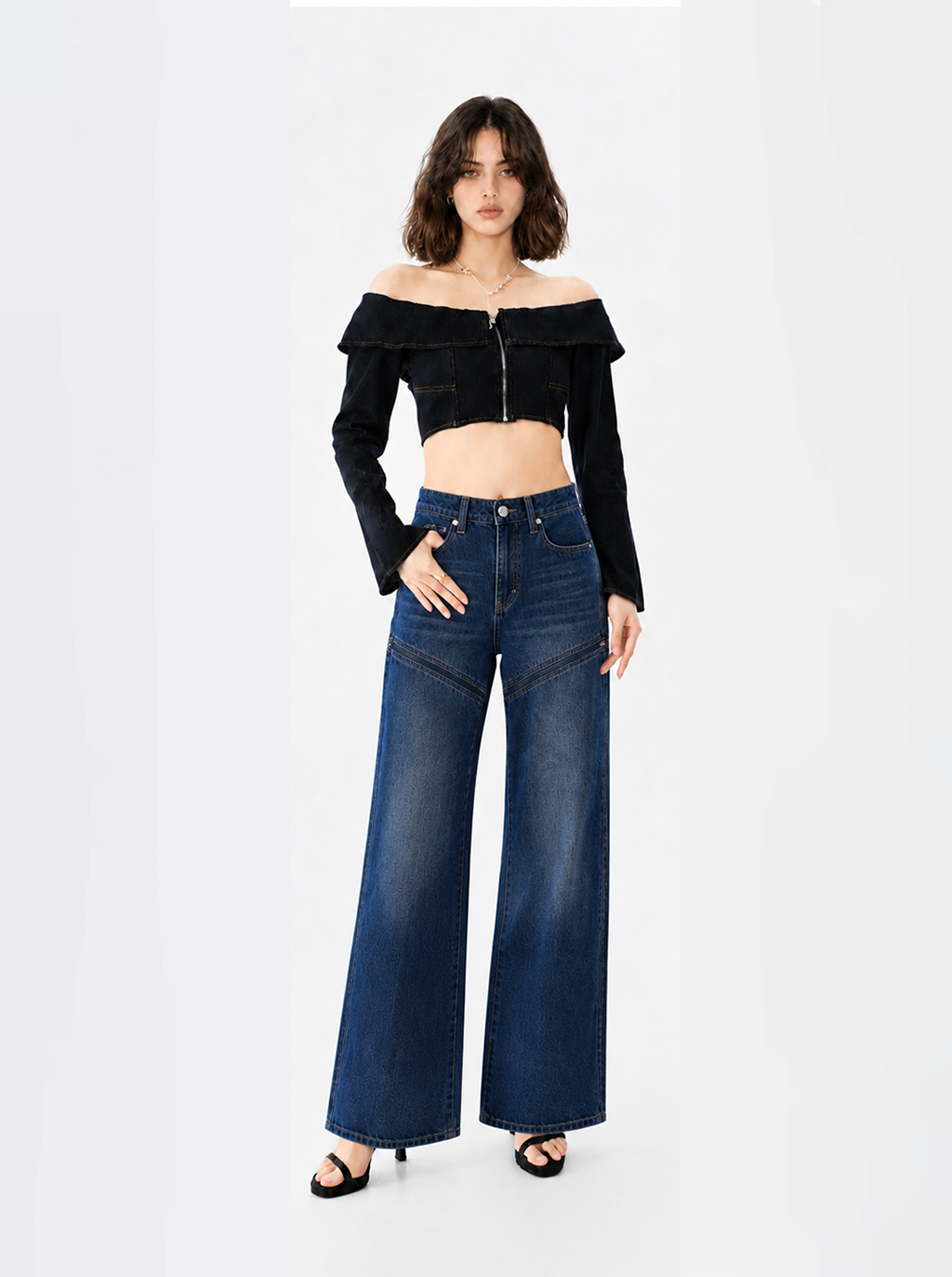 Kaia Graphic Patch Straight Jean