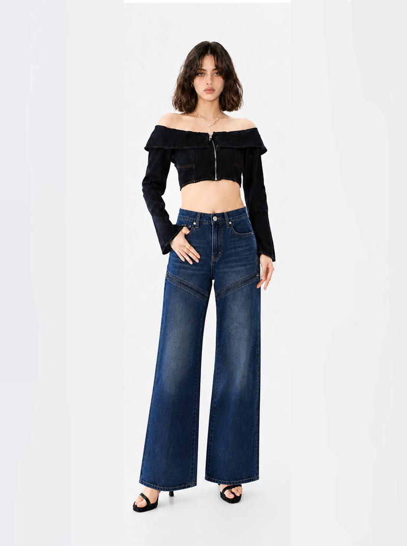 Kaia Graphic Patch Straight Jean