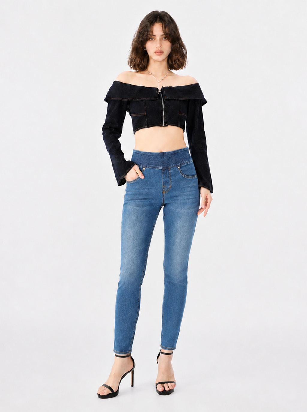 Berlin Logo Embroidered Skinny Jean