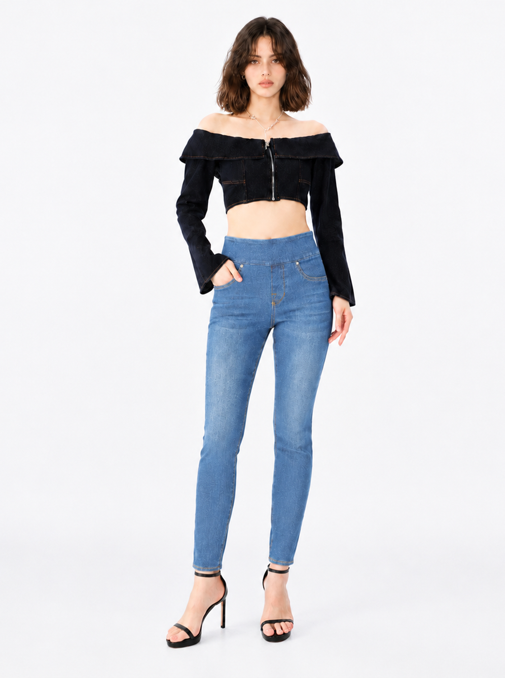 Berlin Logo Embroidered Skinny Jean