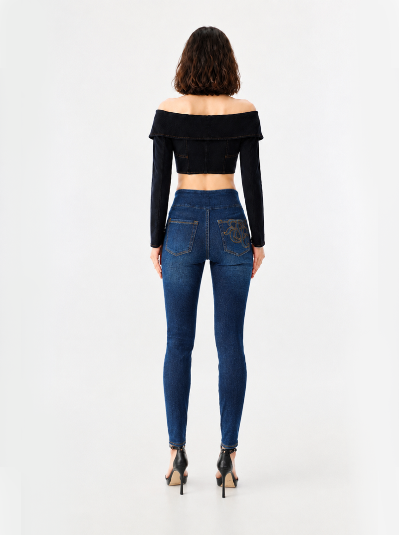 Berlin Logo Embroidered Skinny Jean