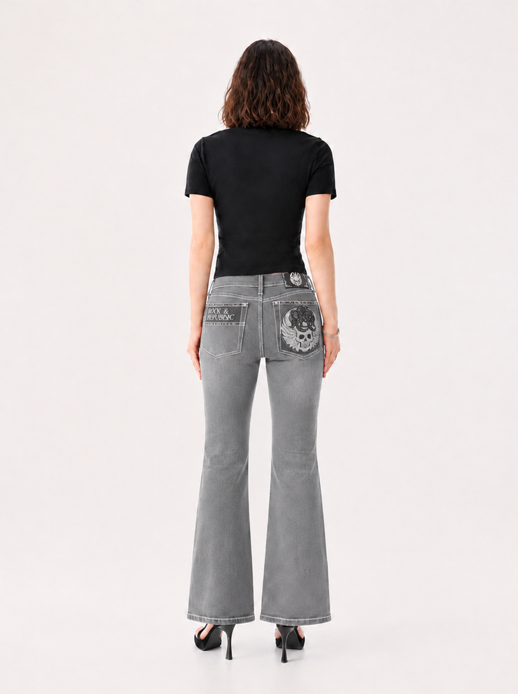 Kaia Skull Embroidered Straight Jean