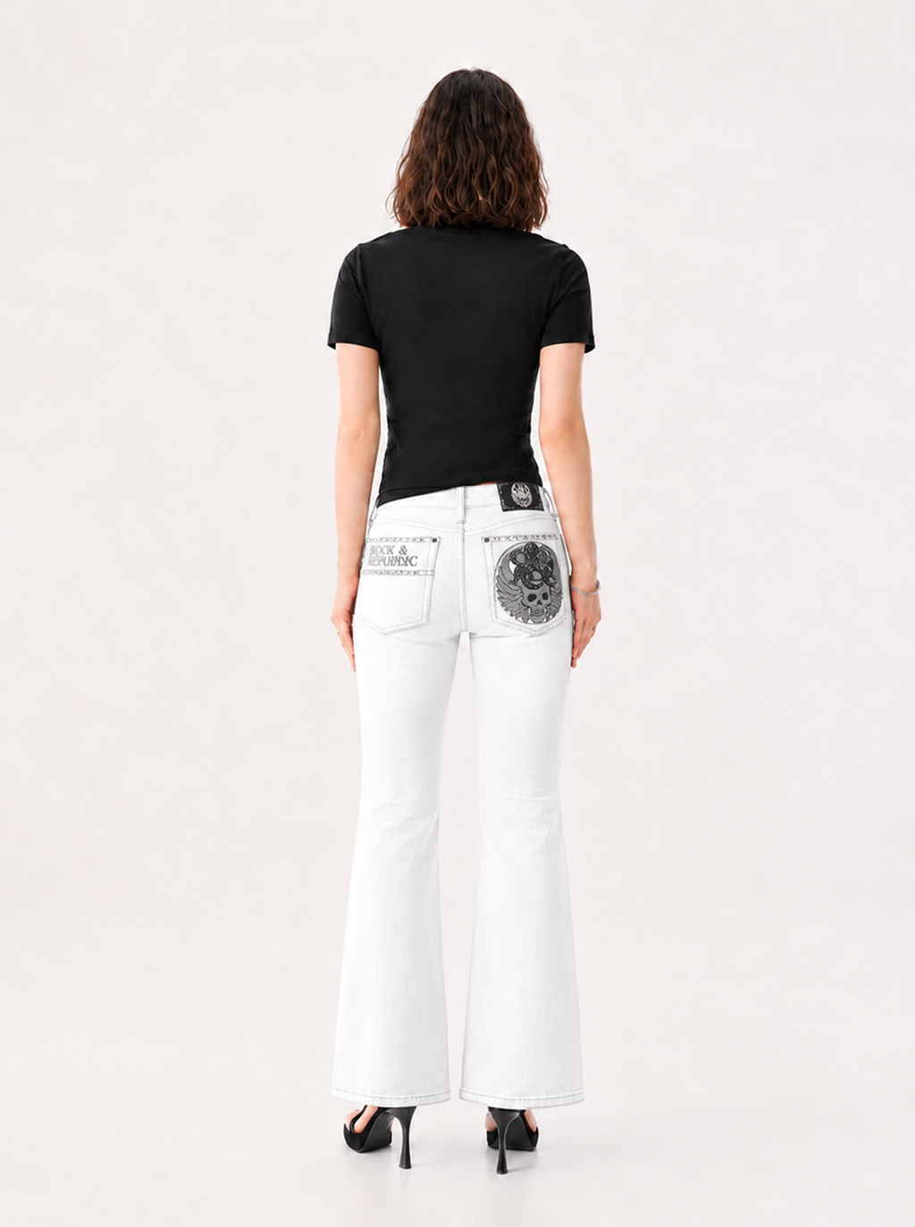 Kaia Skull Embroidered Straight Jean