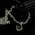 Black Cabochon Link Chain Necklace