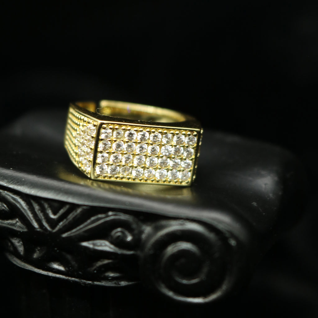 Cubic Zirconia Pavé Signet Ring