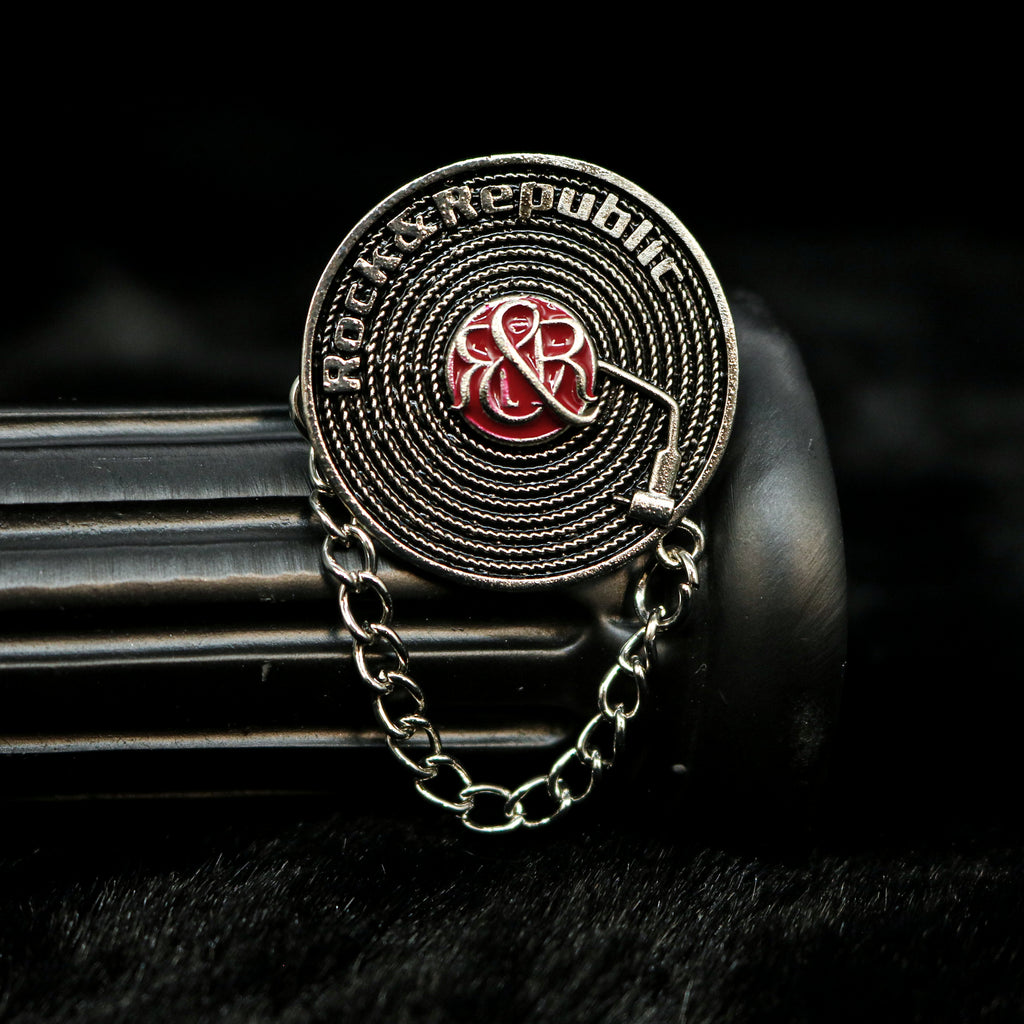 RR Vinyl Record Chain Brooch