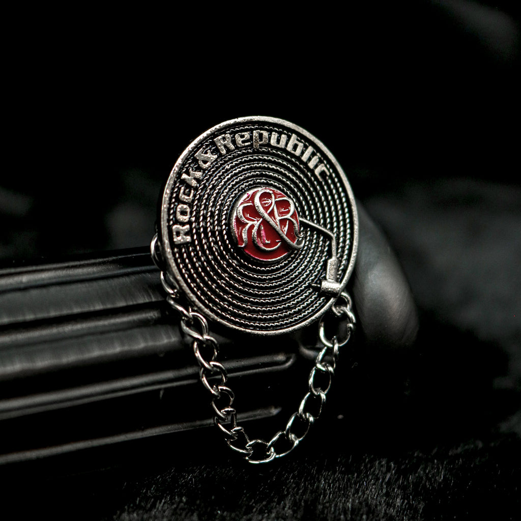 RR Vinyl Record Chain Brooch
