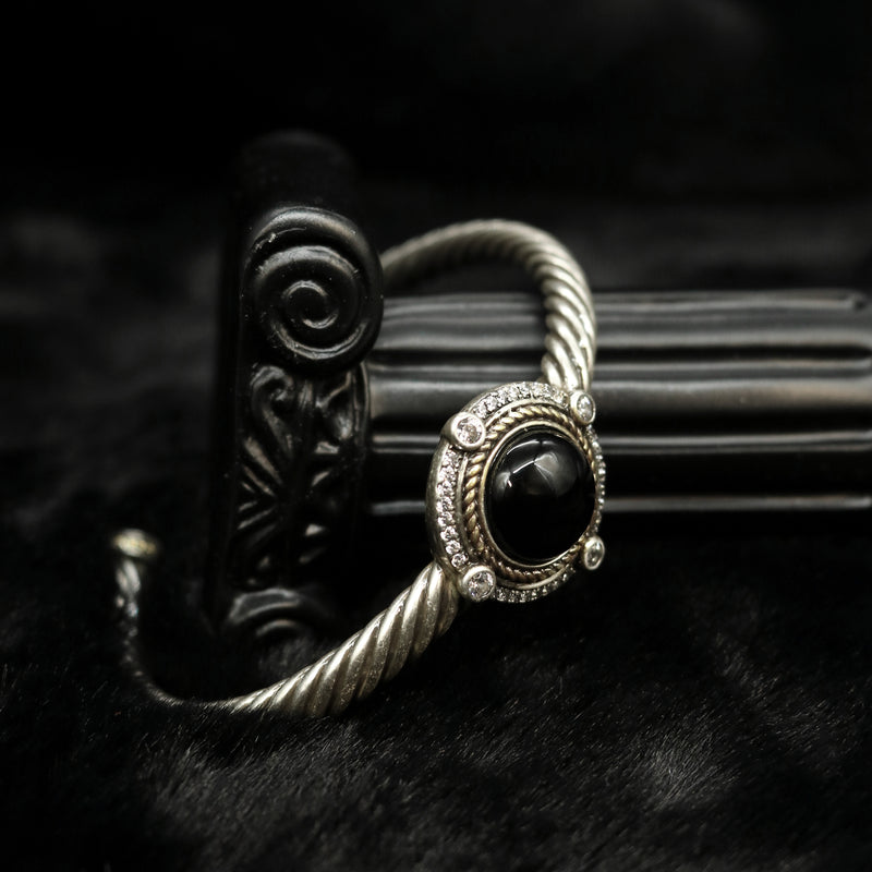 Obsidian Twist Cuff Bangle