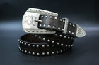 Studded Logo Buckle Belt