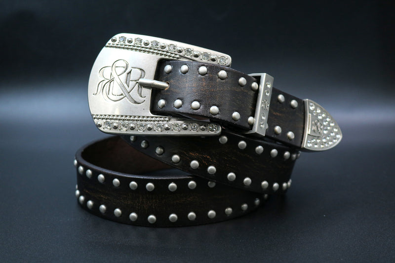 Studded Logo Buckle Belt