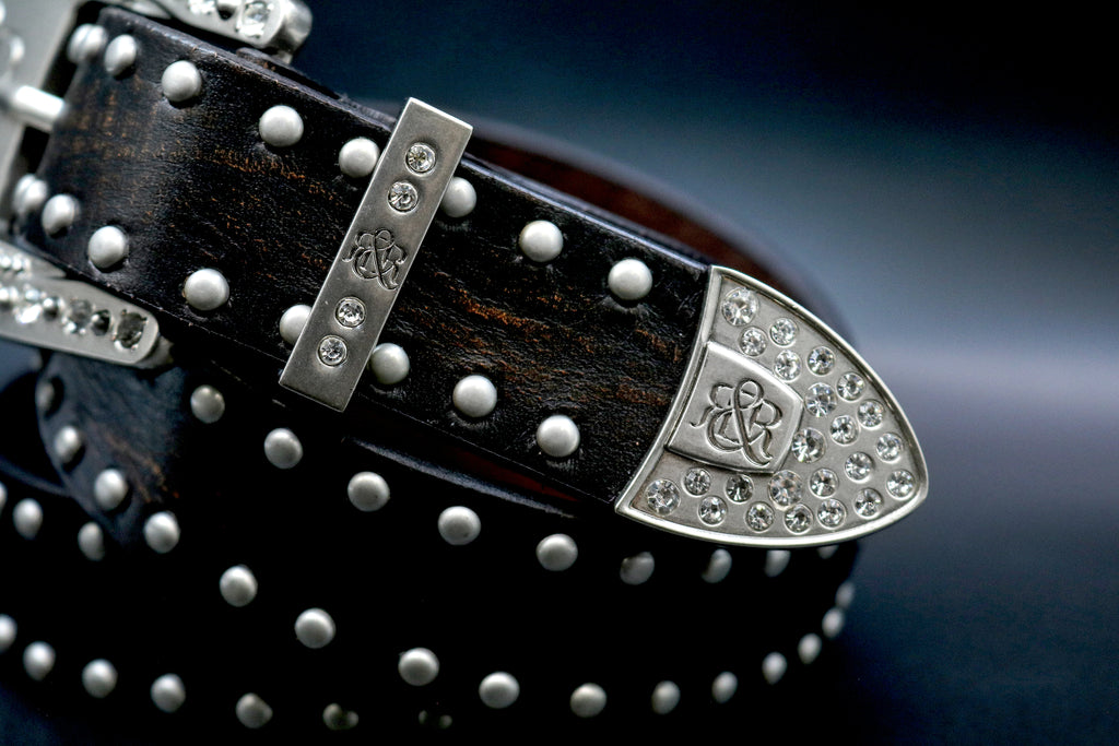 Studded Logo Buckle Belt