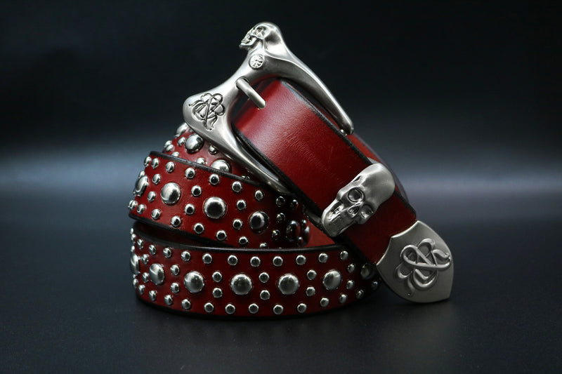 Studded Skull Buckle Belt