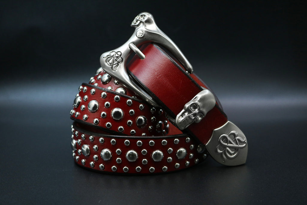 Studded Skull Buckle Belt