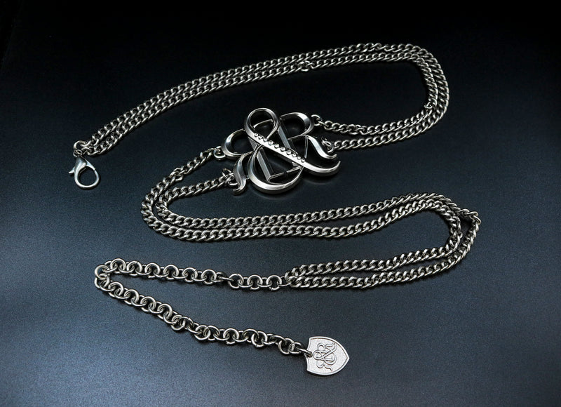 Chain-Embellished Logo Plaque Belt