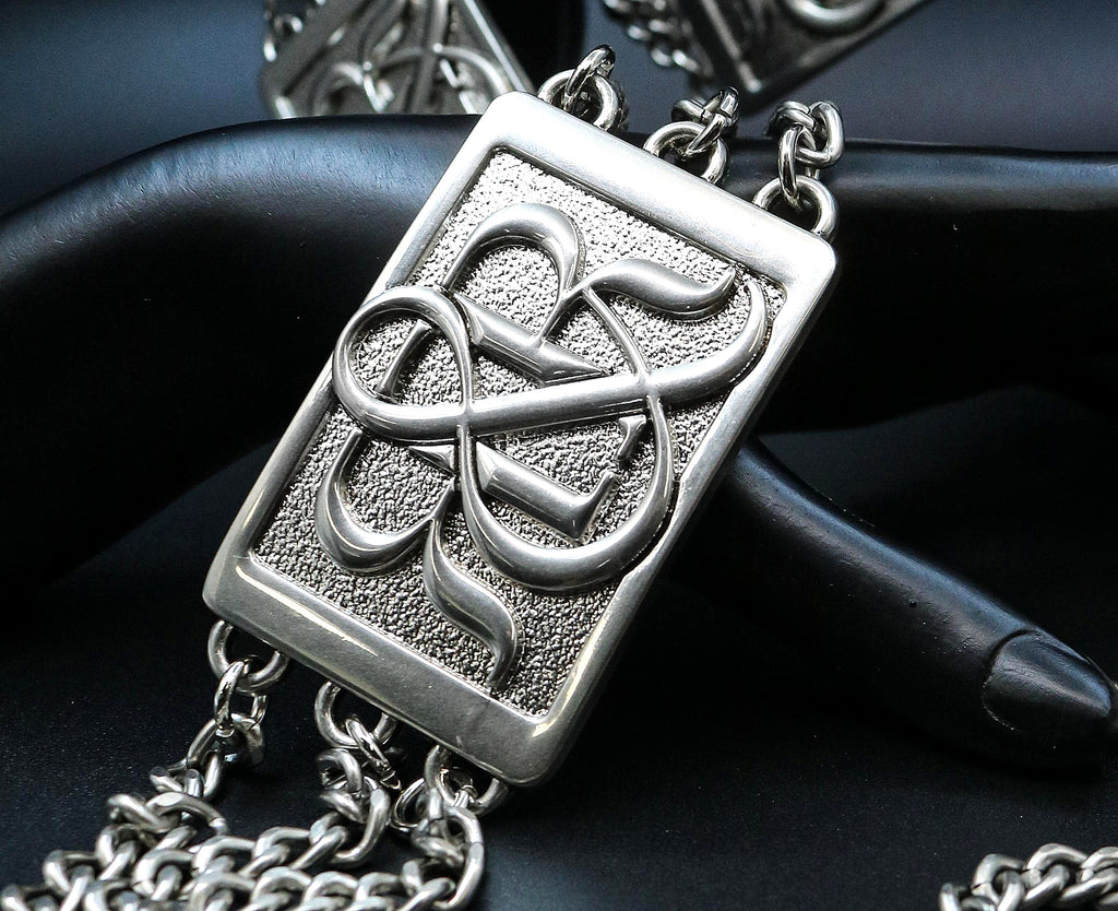 Chain-Embellished Logo Plaque Belt