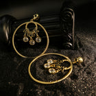 Zircon-Embellished ROCK Hoop Drop Earrings