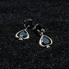 Cubic Zirconia Spade Drop Earrings
