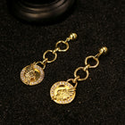 Zircon-Embellished Wing Drop Earrings