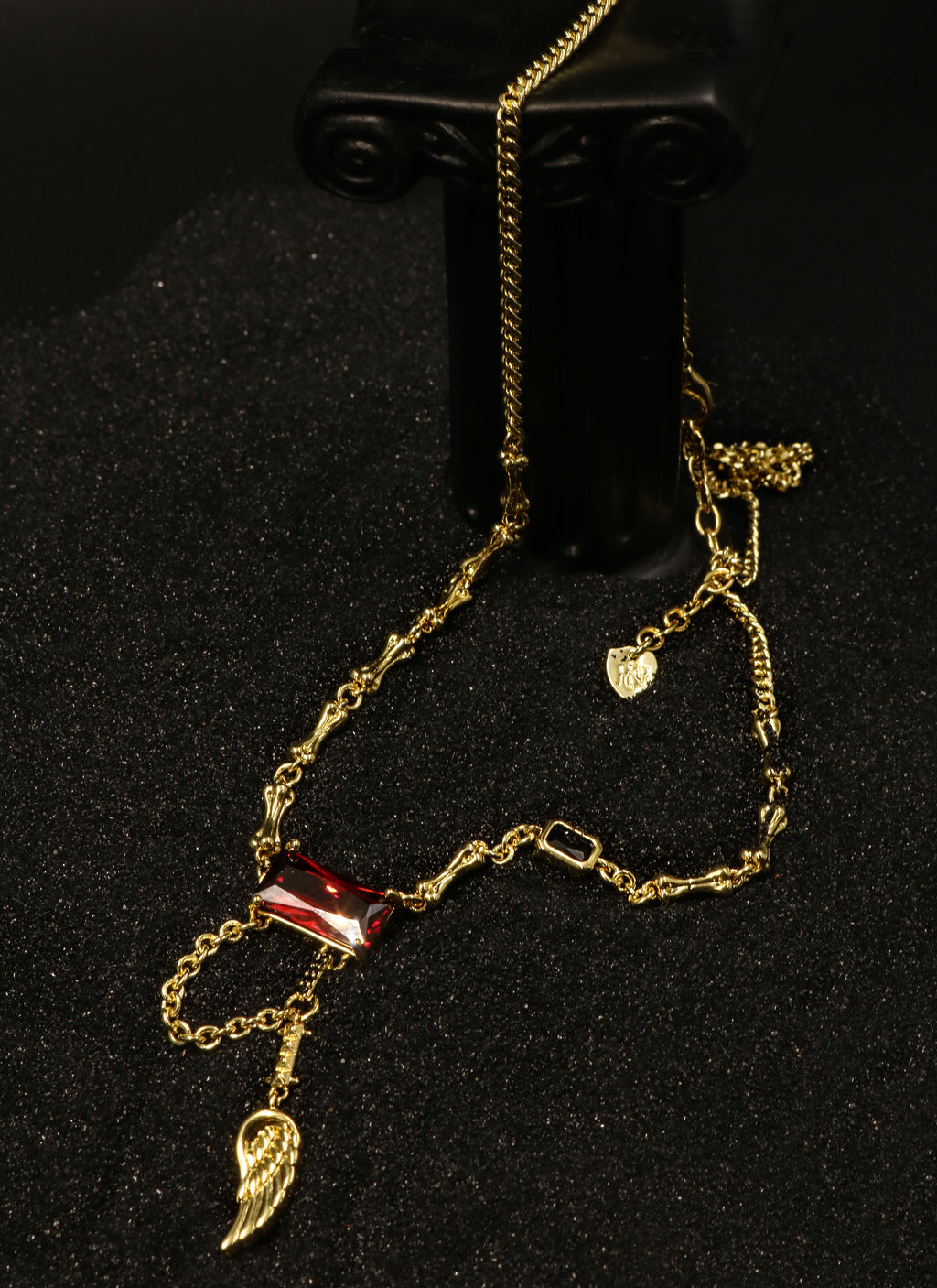 Crimson Blade Pendant Necklace