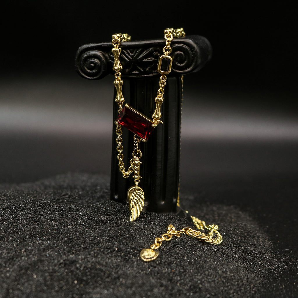 Crimson Blade Pendant Necklace