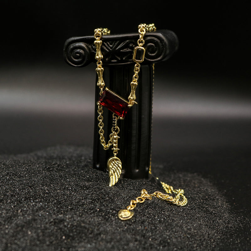 Crimson Blade Pendant Necklace