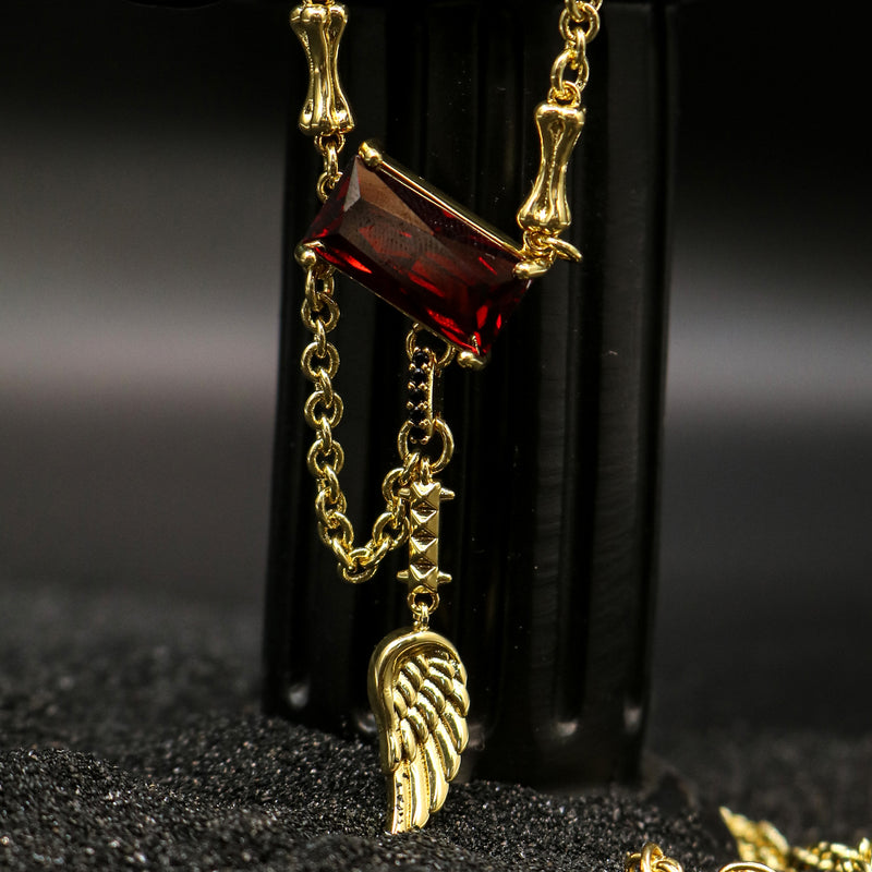 Crimson Blade Pendant Necklace