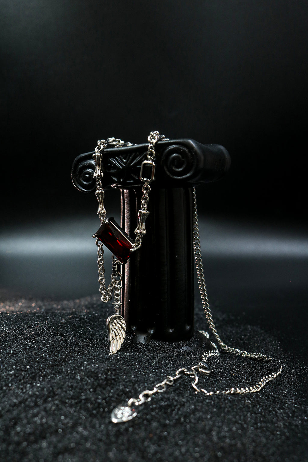 Crimson Blade Pendant Necklace